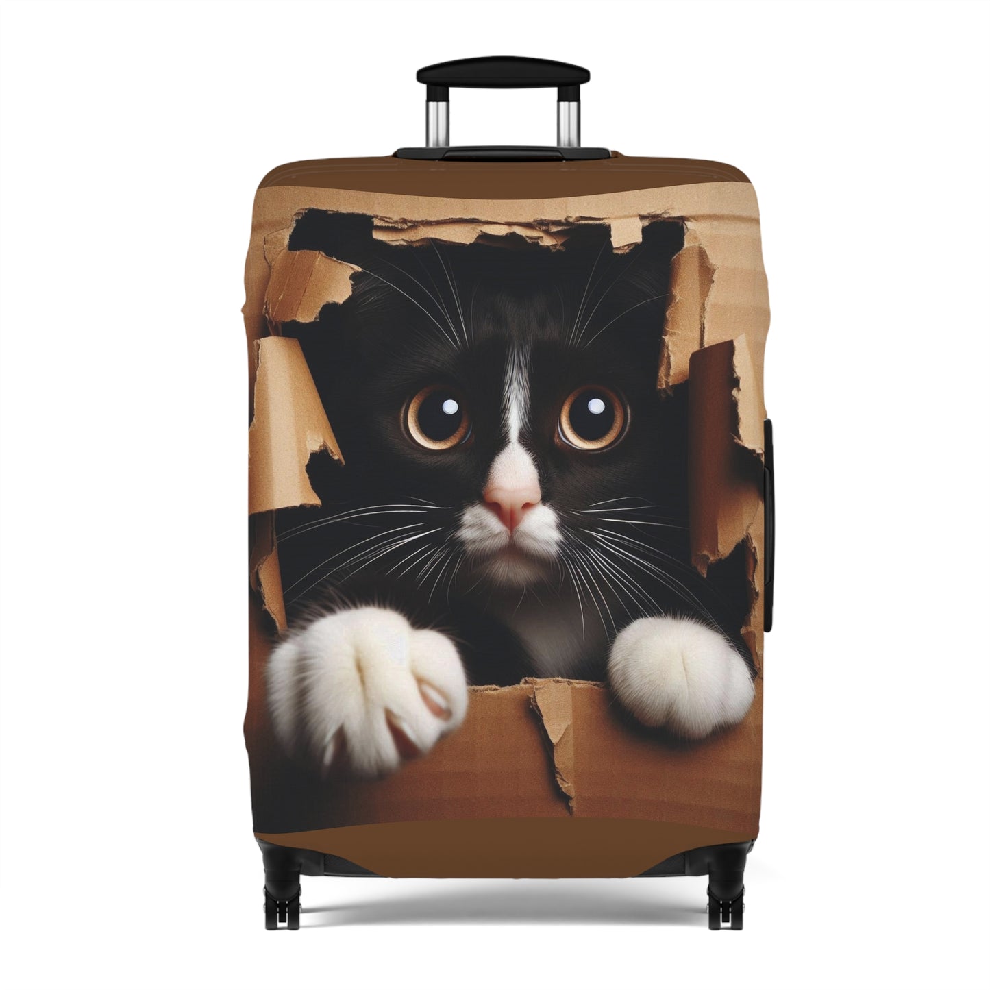 Cat Luggage Cover — Personalized 'Domino' Black Kitten Design