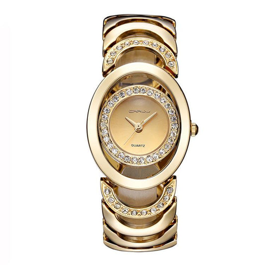 CRRJU Fashion and Elegant Steel Band Diamond Ladies Watch