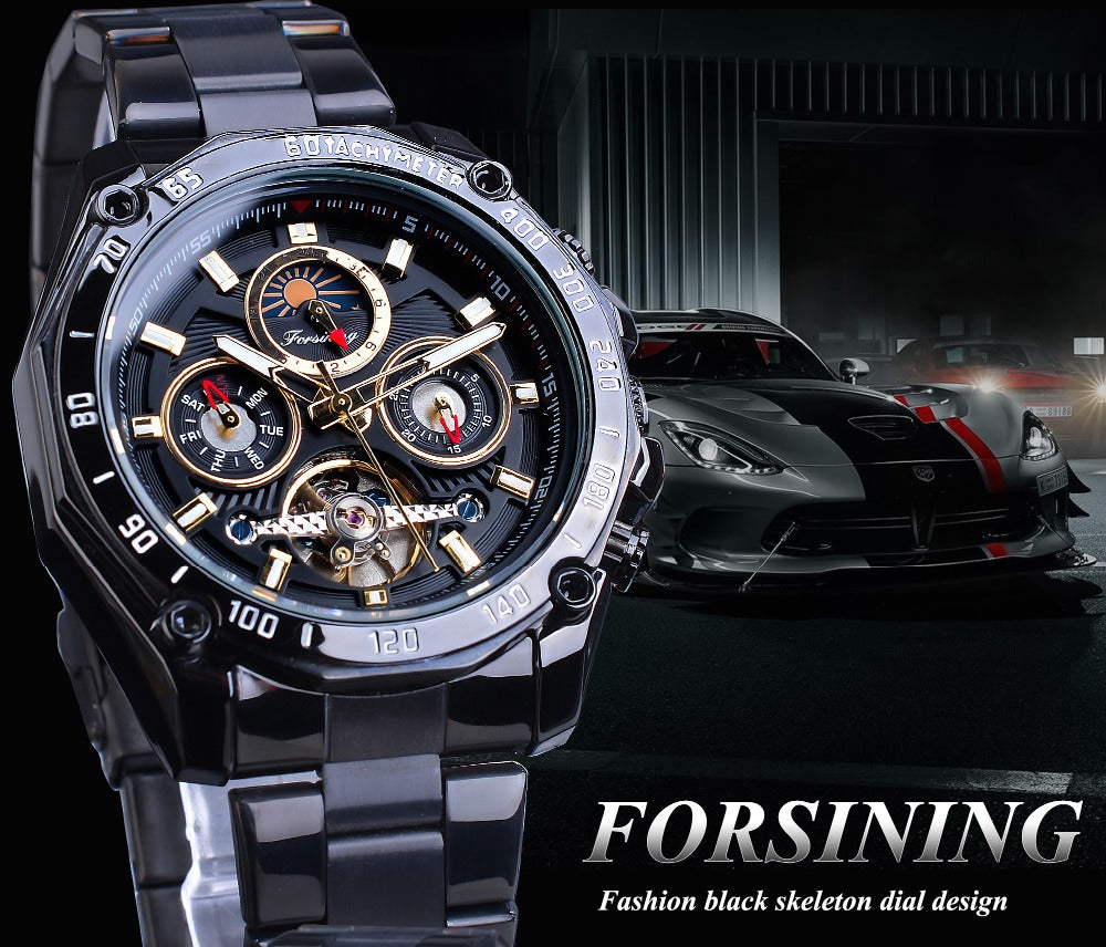 FORSINING Tourbillon Multifunctional Waterproof Automatic Mechanical Watch