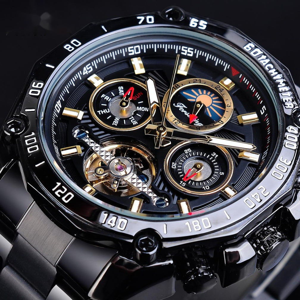 FORSINING Tourbillon Multifunctional Waterproof Automatic Mechanical Watch