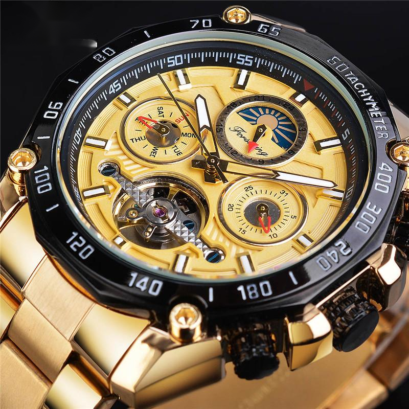 FORSINING Tourbillon Multifunctional Waterproof Automatic Mechanical Watch
