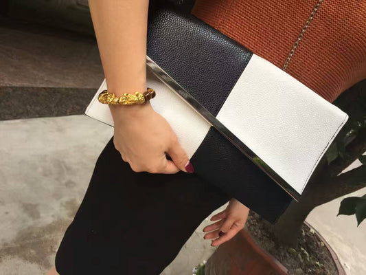 Black And White Envelope Clutch Bag