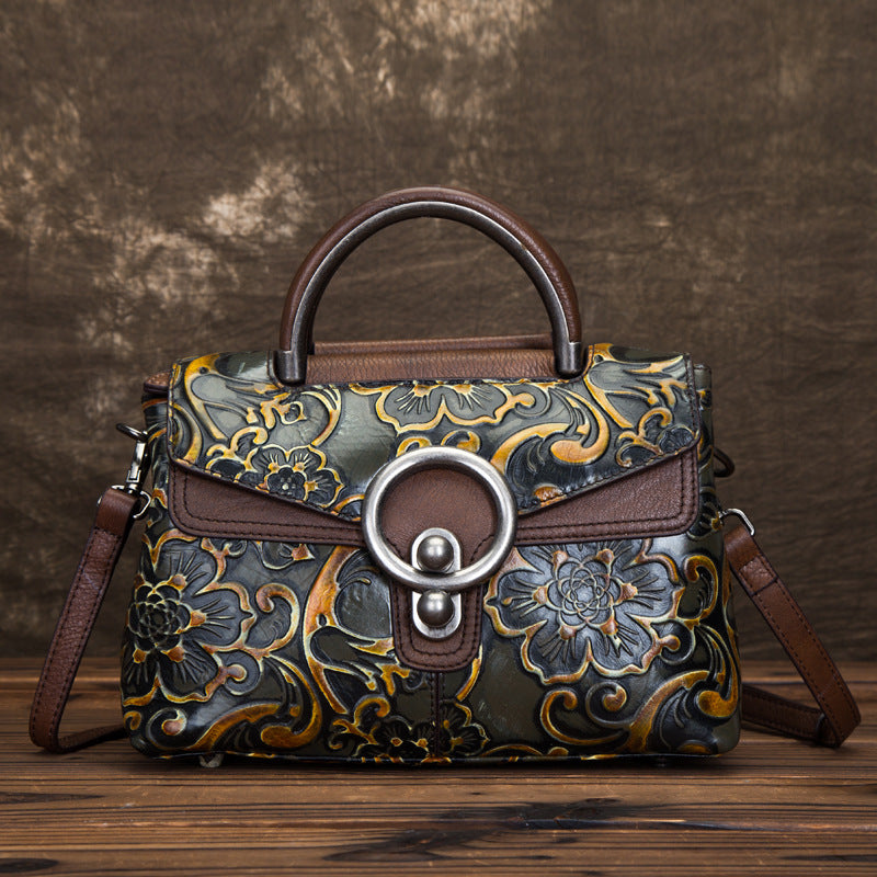 Renaissance Genuine Leather Retro Style Hand Bag back in Style