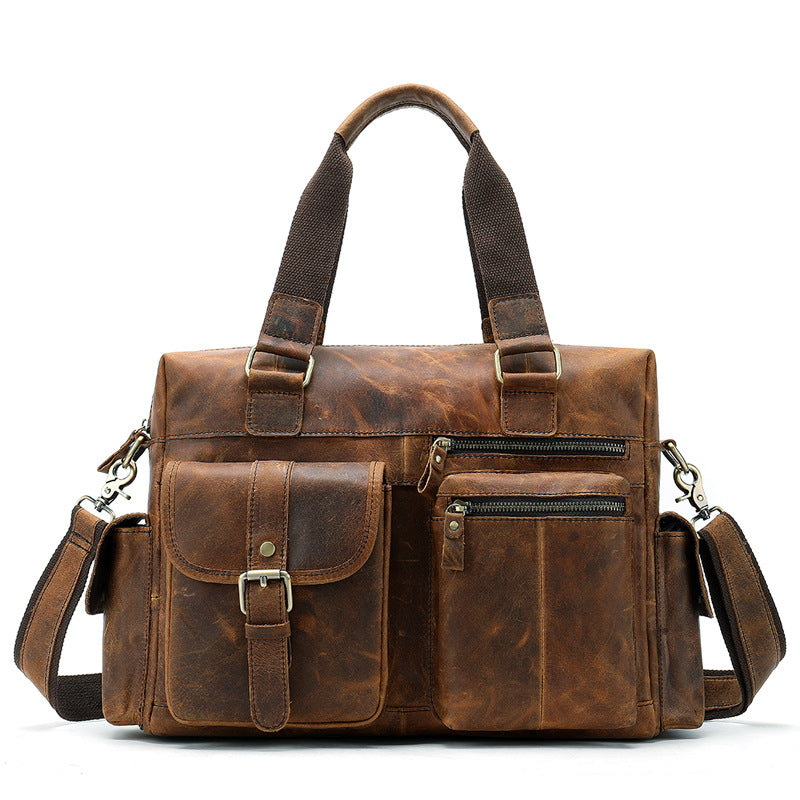 Cowhide Business Travel Duffel Bag