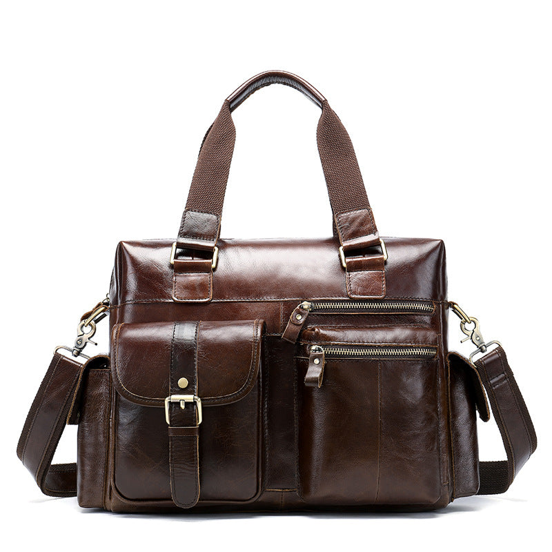 Cowhide Business Travel Duffel Bag