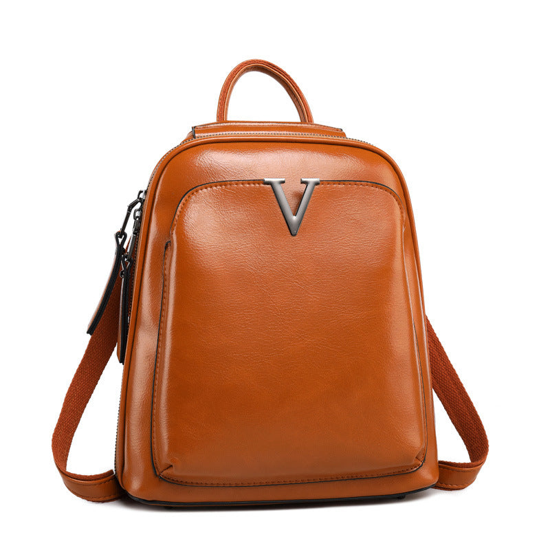 Signature V Inspired Series Genuine Leather Backpack