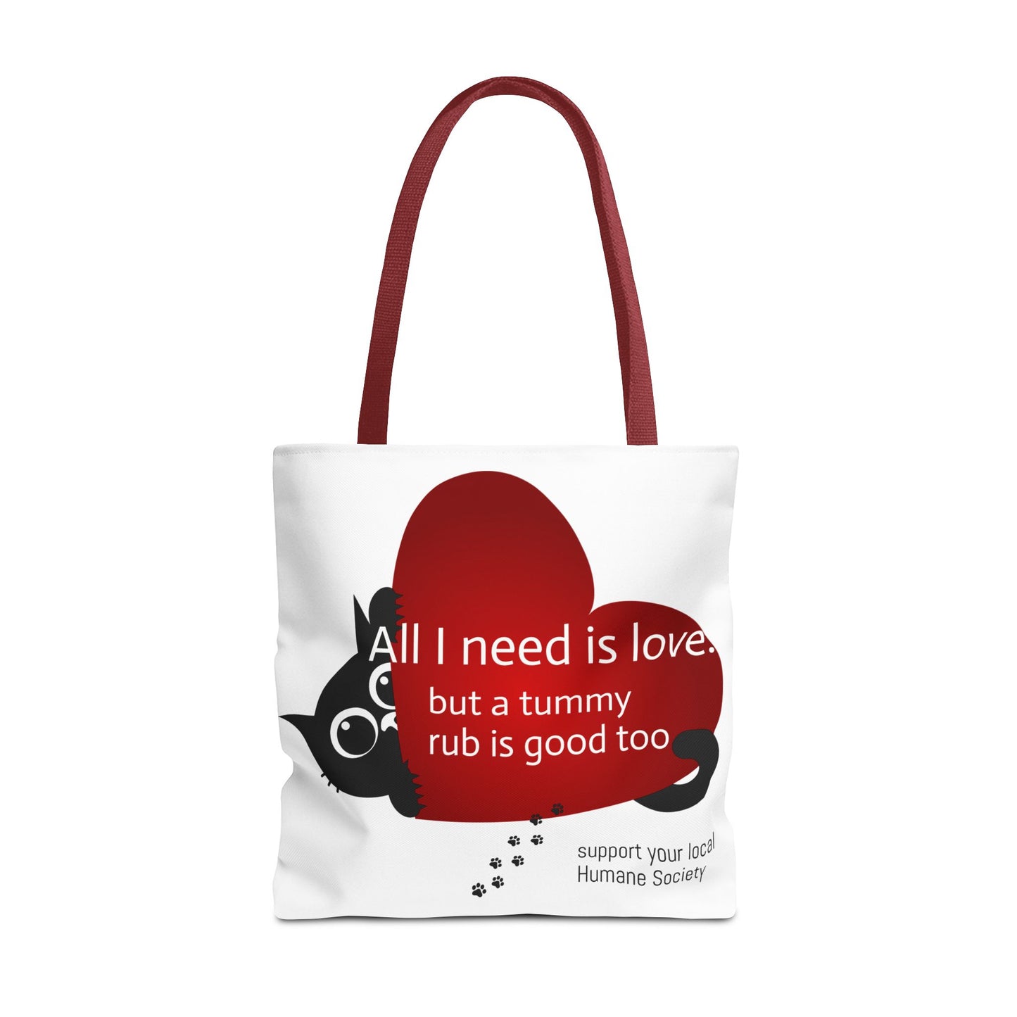Cat Lover Tote Bag — Heart Design