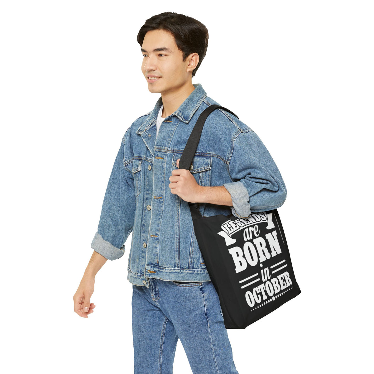 October Birthday Legends Adjustable Tote Bag