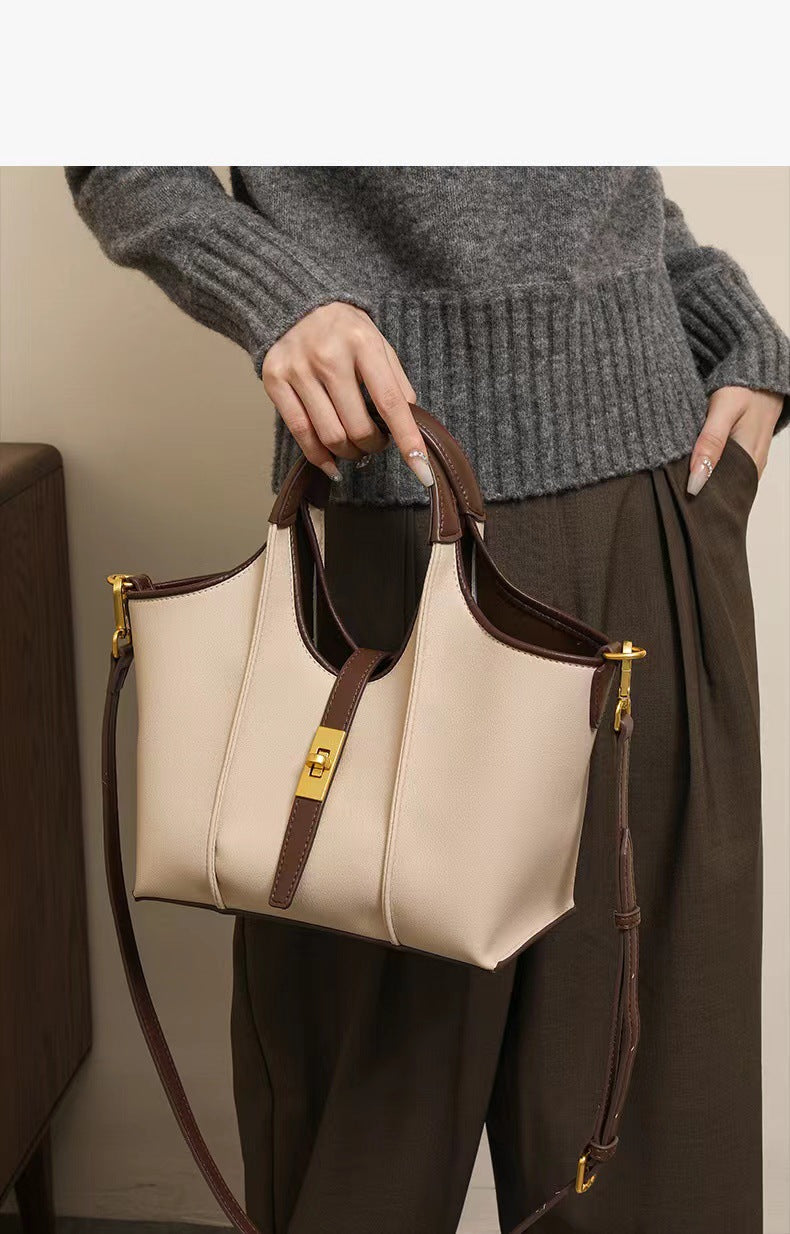 Basket Leather Commuter Handbag