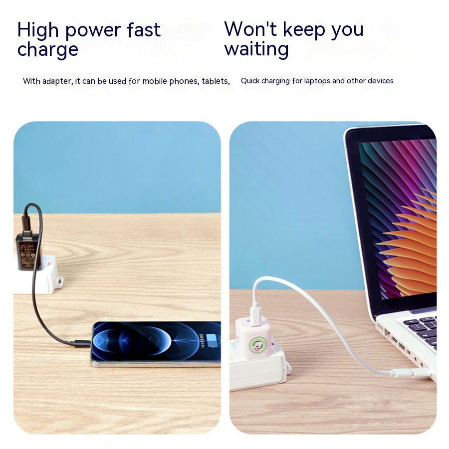 COOL BLACK Portable Multifunction Data Cable Digital Box 60W Fast Charging Cable Five-in-one