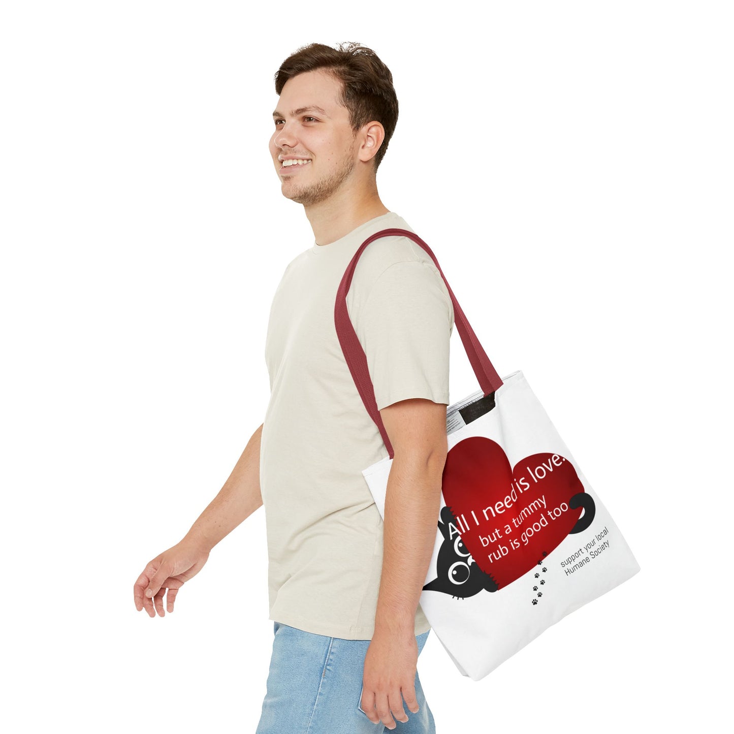 Cat Lover Tote Bag — Heart Design