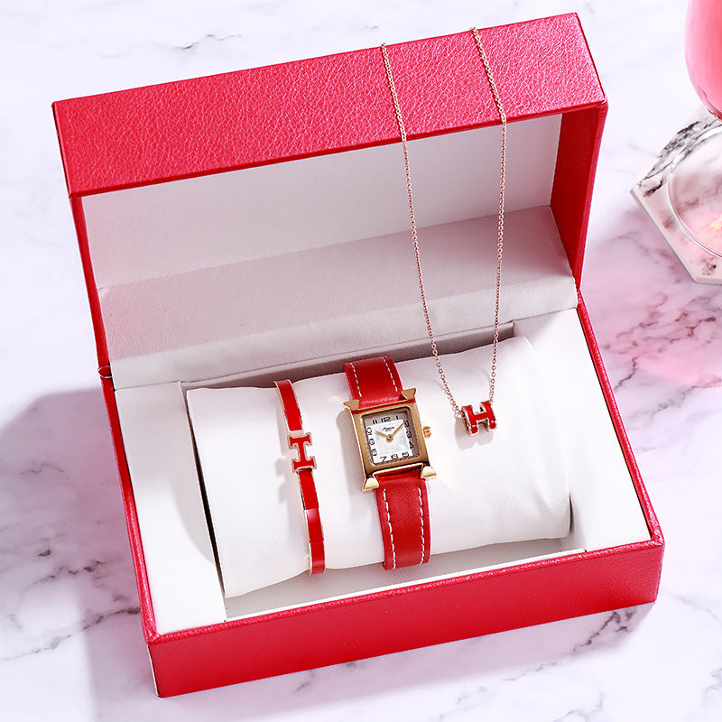 Valentine's Leather Watch Gift Set