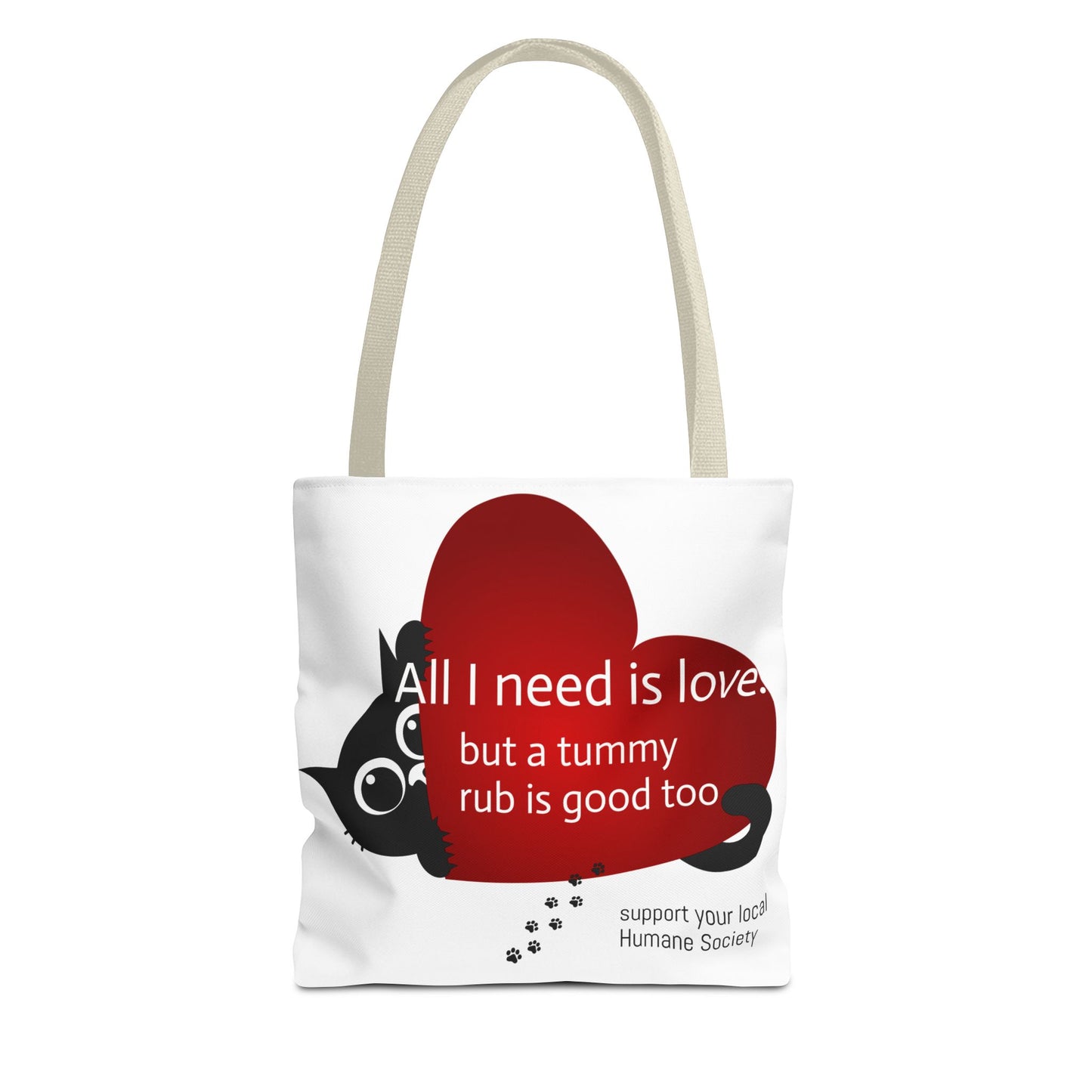 Cat Lover Tote Bag — Heart Design