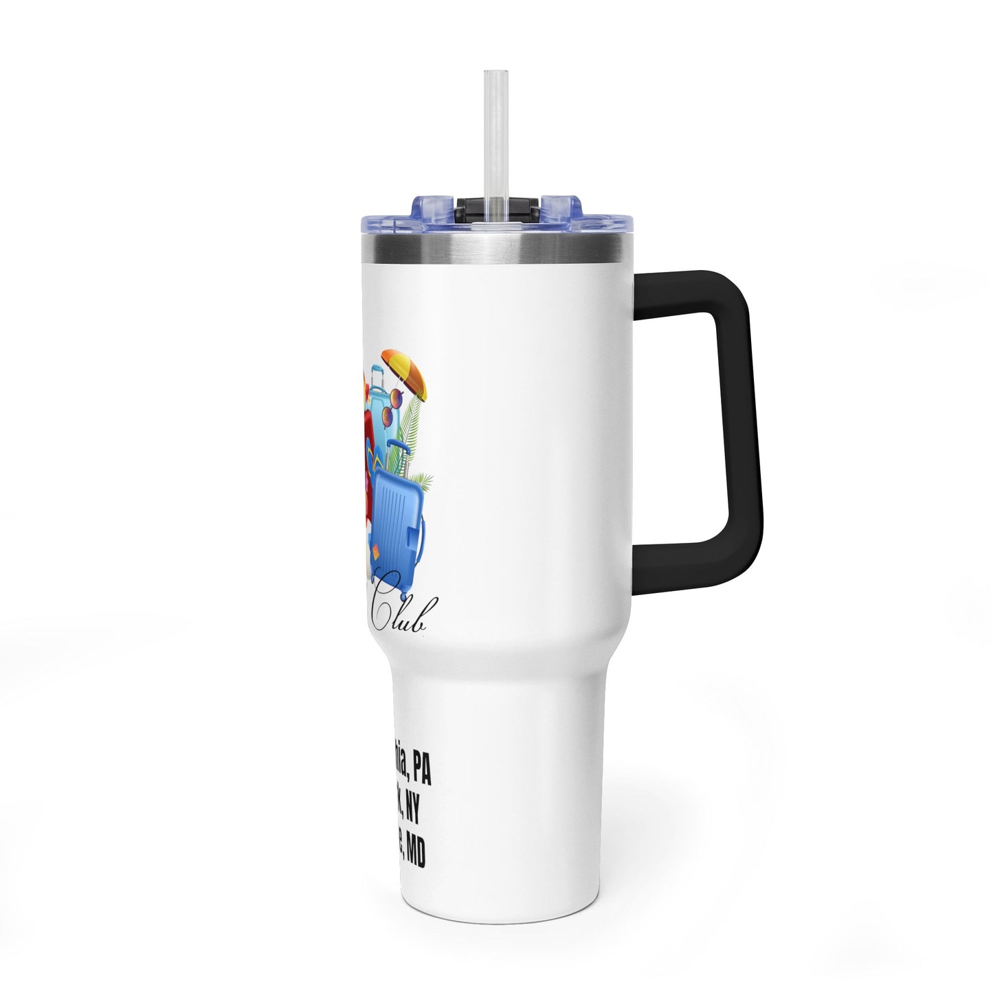 Travel Club 40oz Vacuum Tumbler — Personalized Cities List