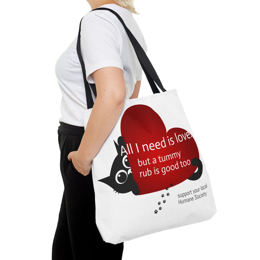 Cat Lover Tote Bag — Heart Design