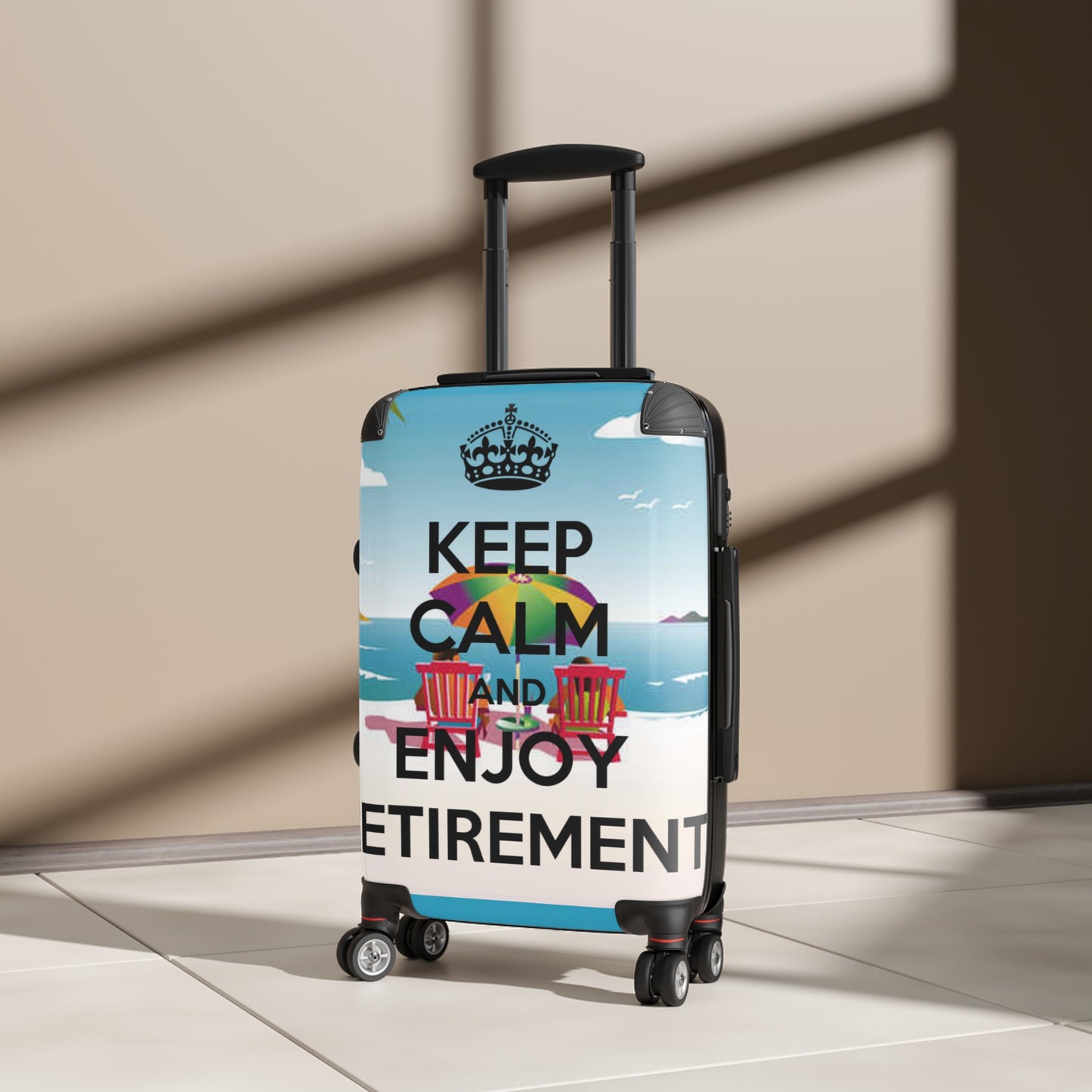 Keep Calm and Enjoy Retirement Suitcase — Just like that we can personalize this just for you.