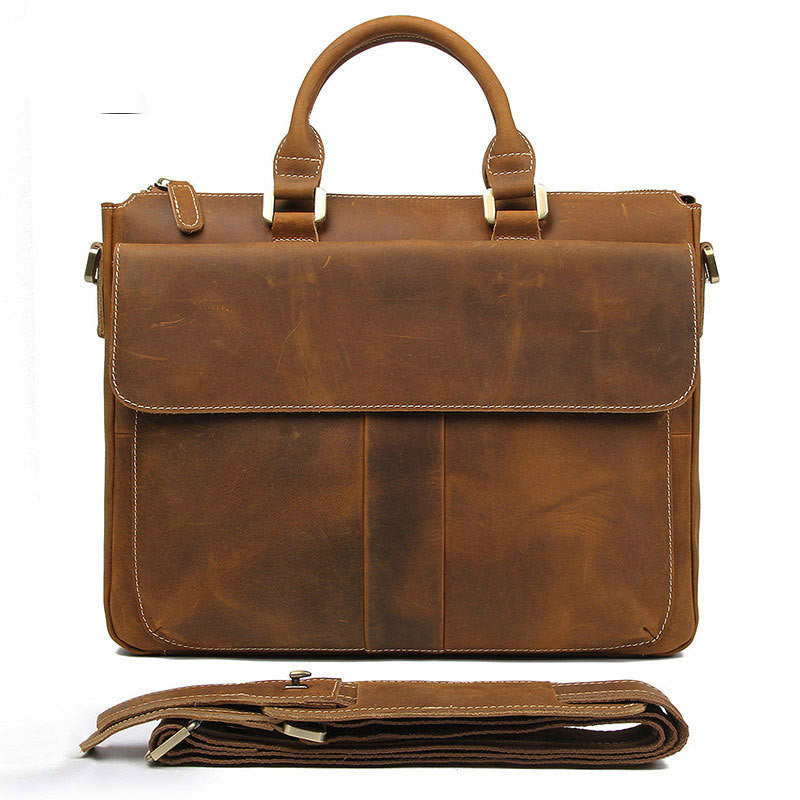 Crazy Horse Leather Messenger Bag