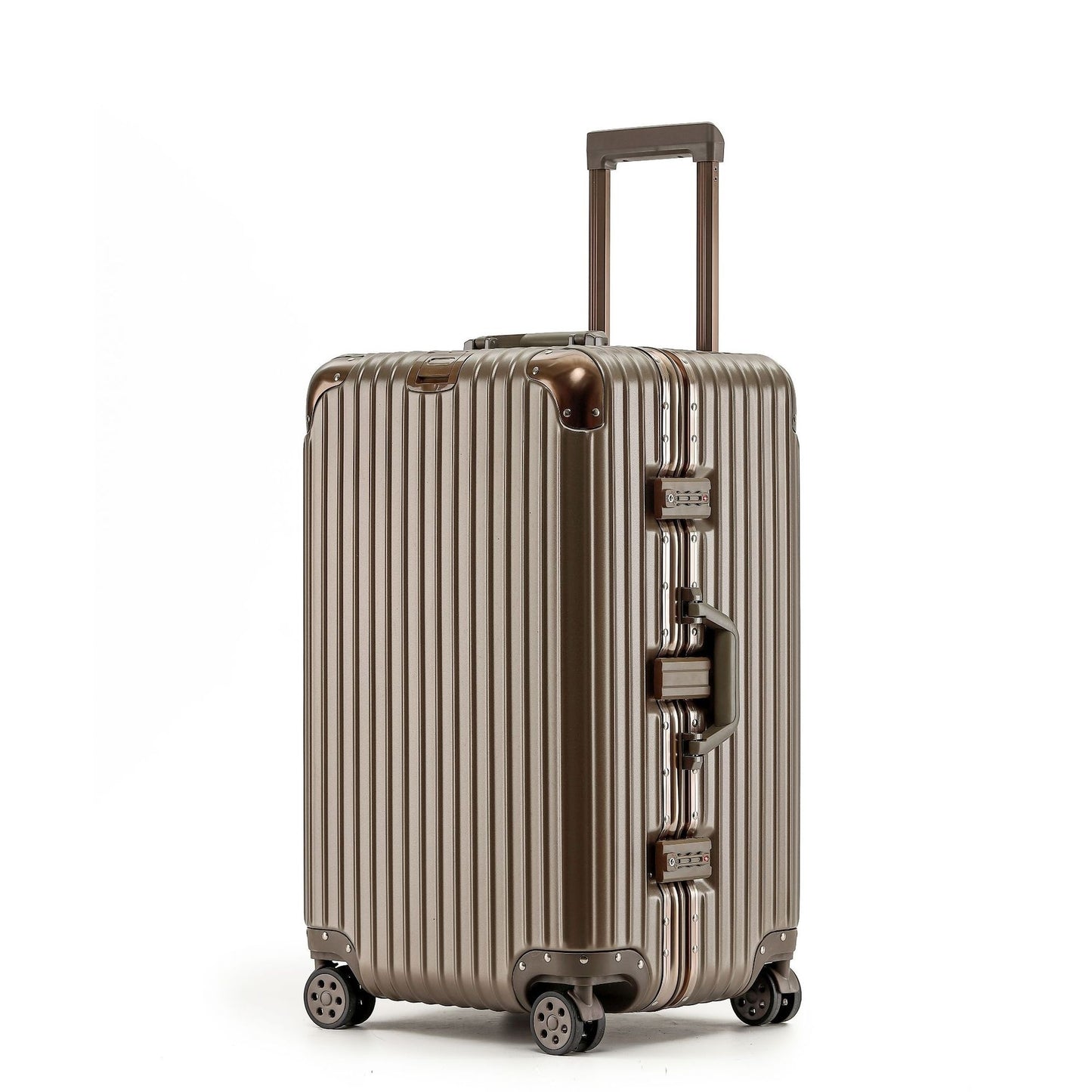 Exceptional Extra-large Capacity 20" Aluminum-frame Hard Shell Suitcase; No Zip