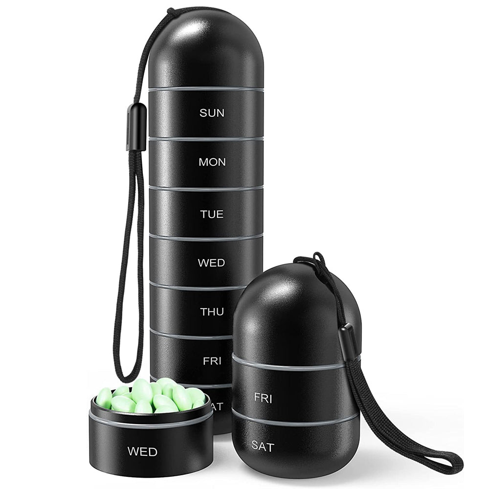Metal Pill Weekly Waterproof Travel Pill Box