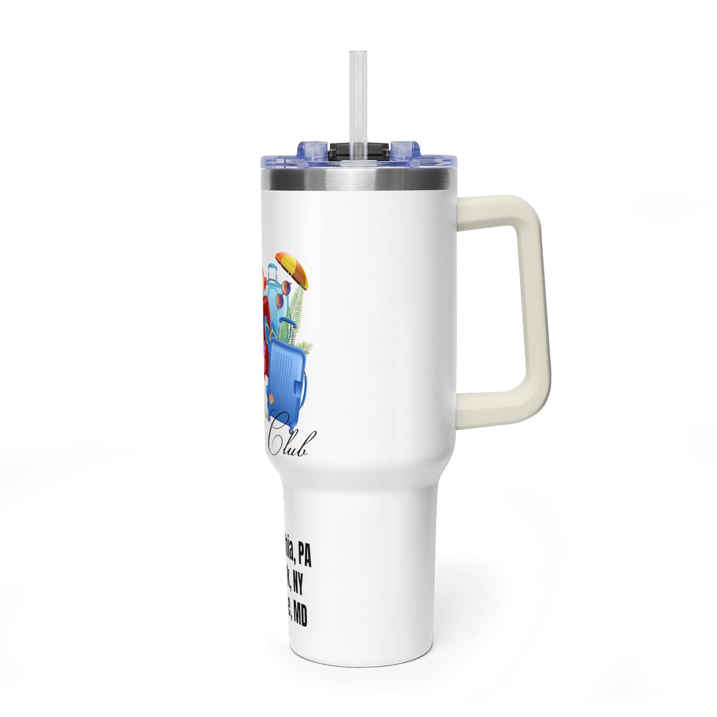 Travel Club 40oz Vacuum Tumbler — Personalized Cities List
