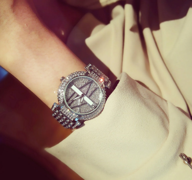 SISTER Diamond Women Quartz Watch, Stainless Steel Bracelet