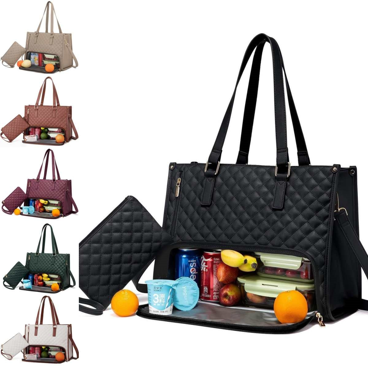 Versatile Women's Thermal Insulation Lunch Bag ; Tote Handbag