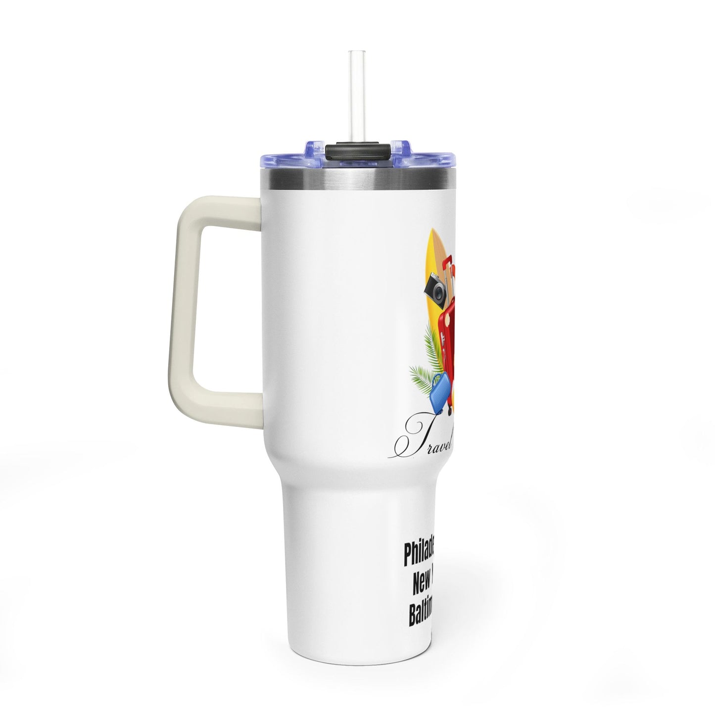 Travel Club 40oz Vacuum Tumbler — Personalized Cities List