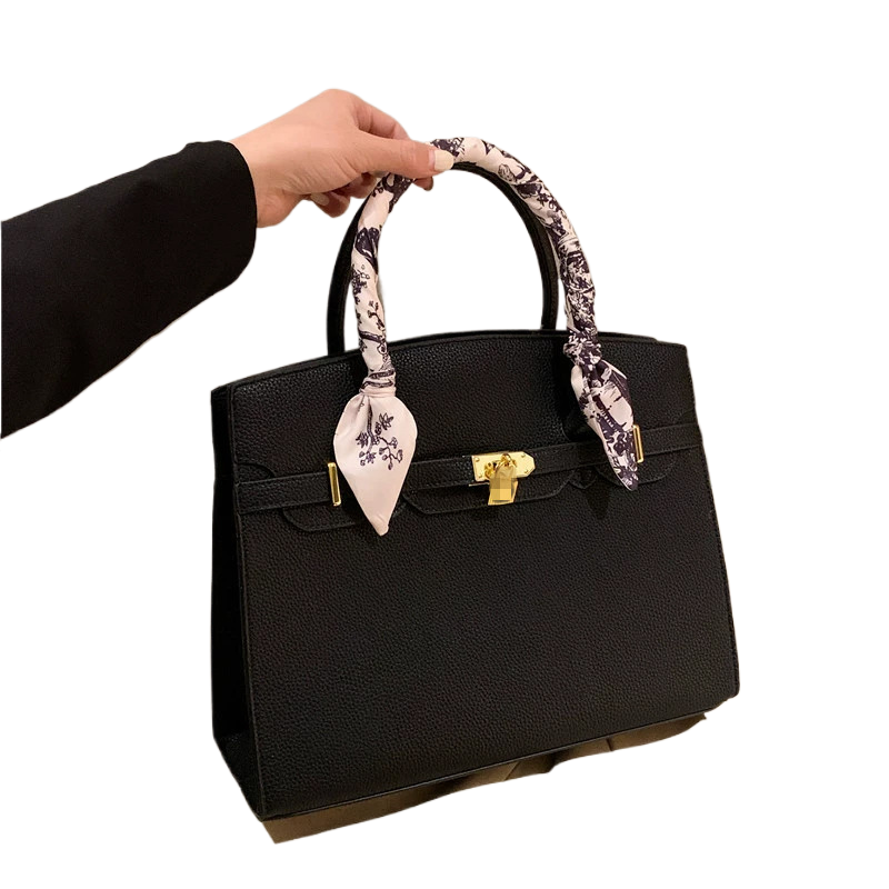 MARLOWE KELLY BAG, Women's Fashion Lock Scarf Kelly Shoulder Bag