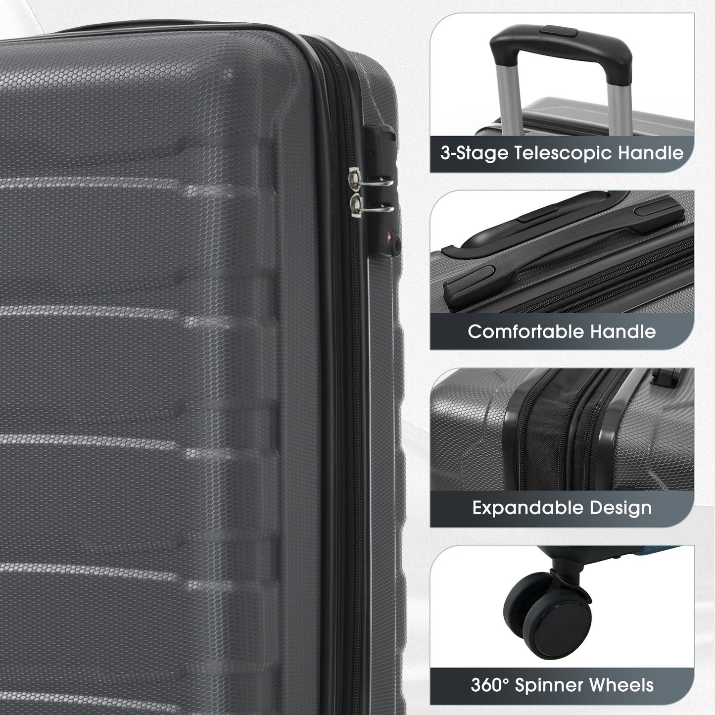 Journey's 20" Hard-shell ABS Carry On Luggage; Durable Expandable, Spinner Wheels, TSA Lock