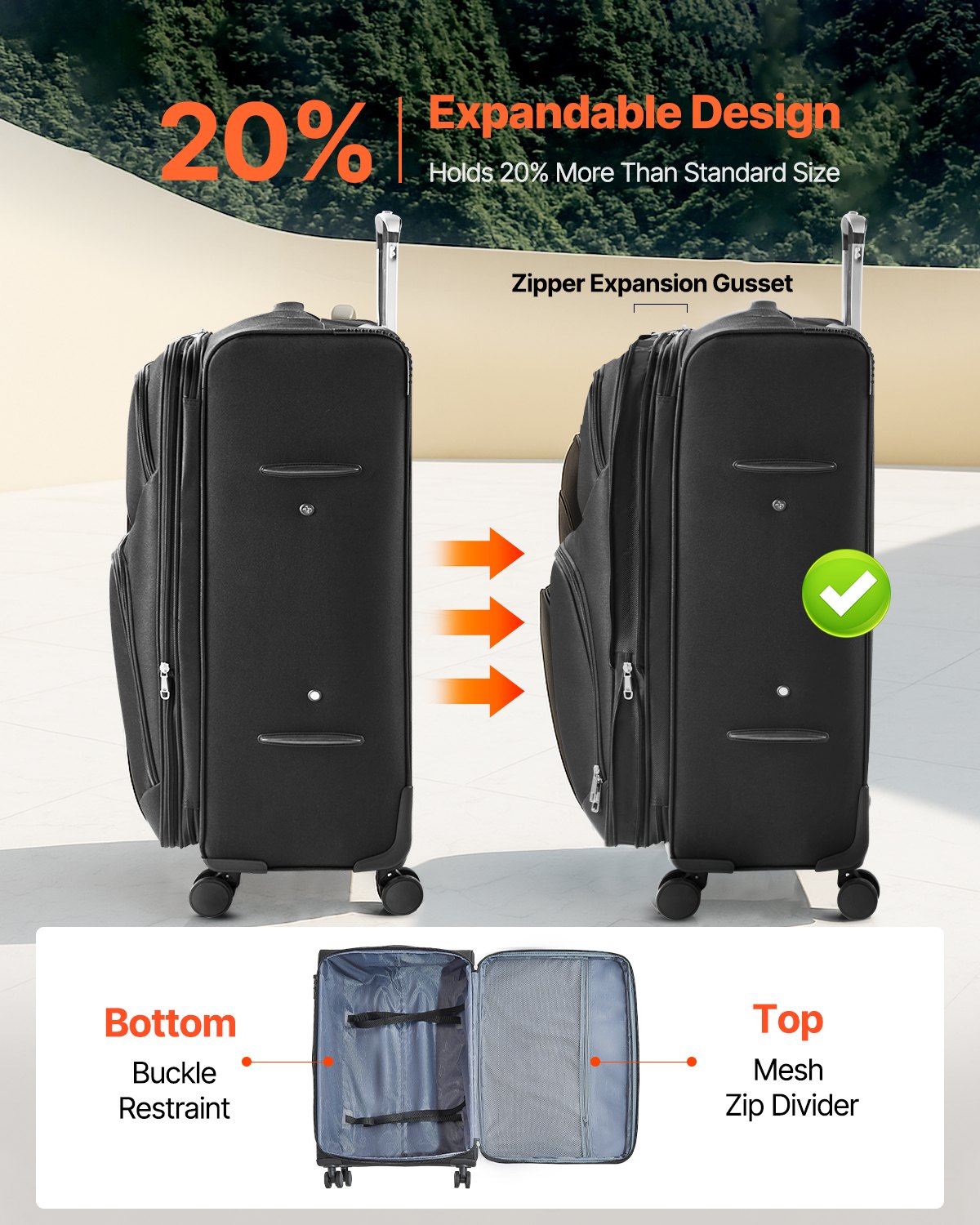 Durable Soft Sided 28"-Checked Suitcase