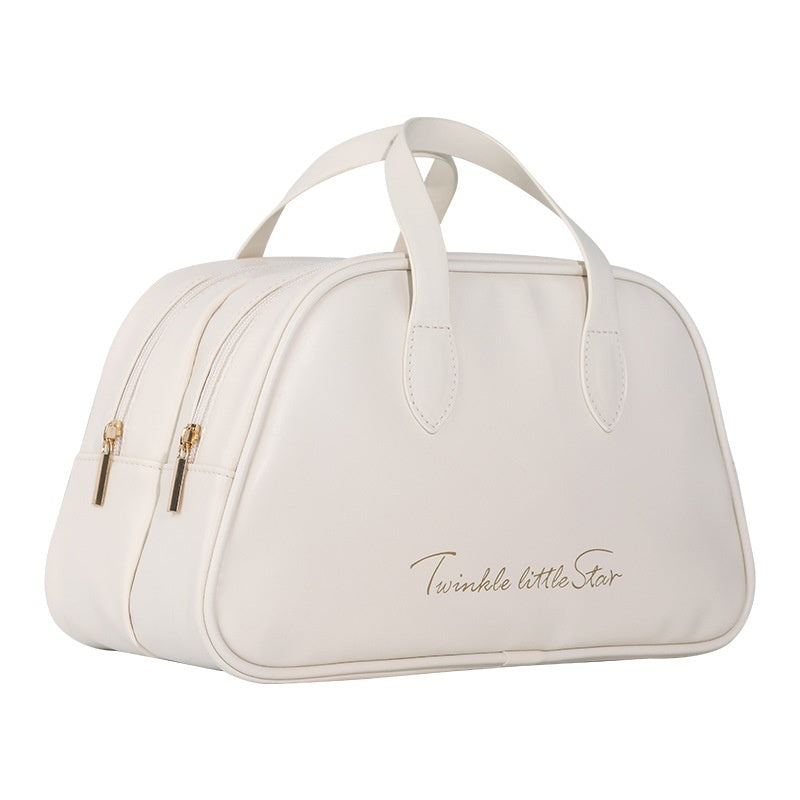 Exceptional Leather Large Capacity Travel Toiletry Bag