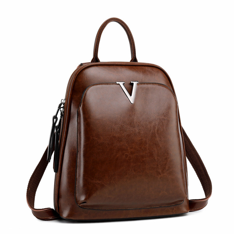 Signature V Inspired Series Genuine Leather Backpack