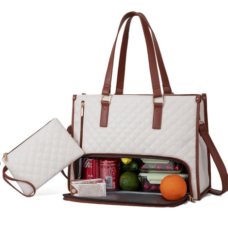 Versatile Women's Thermal Insulation Lunch Bag ; Tote Handbag