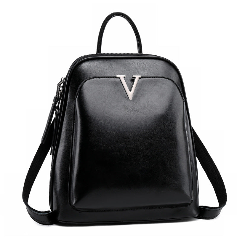 Signature V Inspired Series Genuine Leather Backpack