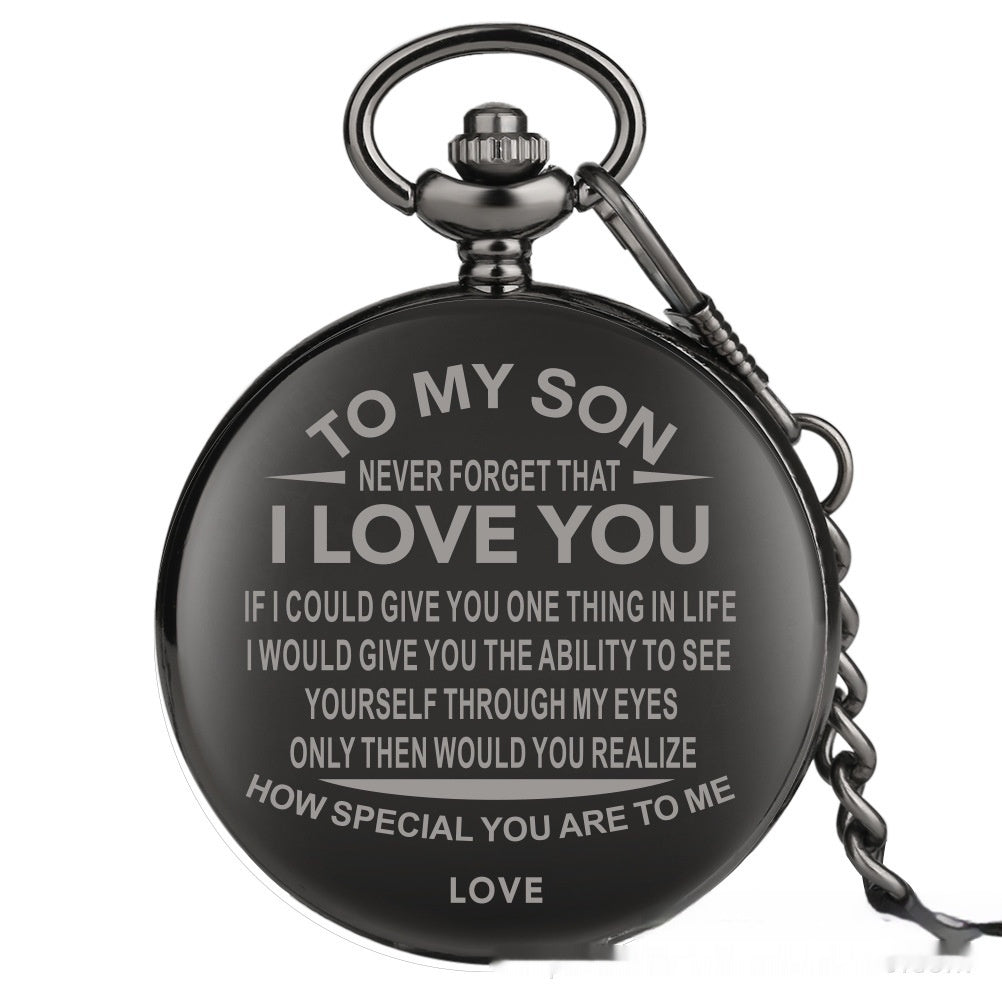 Vintage Commemorative Parent to Son Quartz Pocket Watch