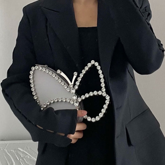 Fashionable Diamond Butterfly Clutch