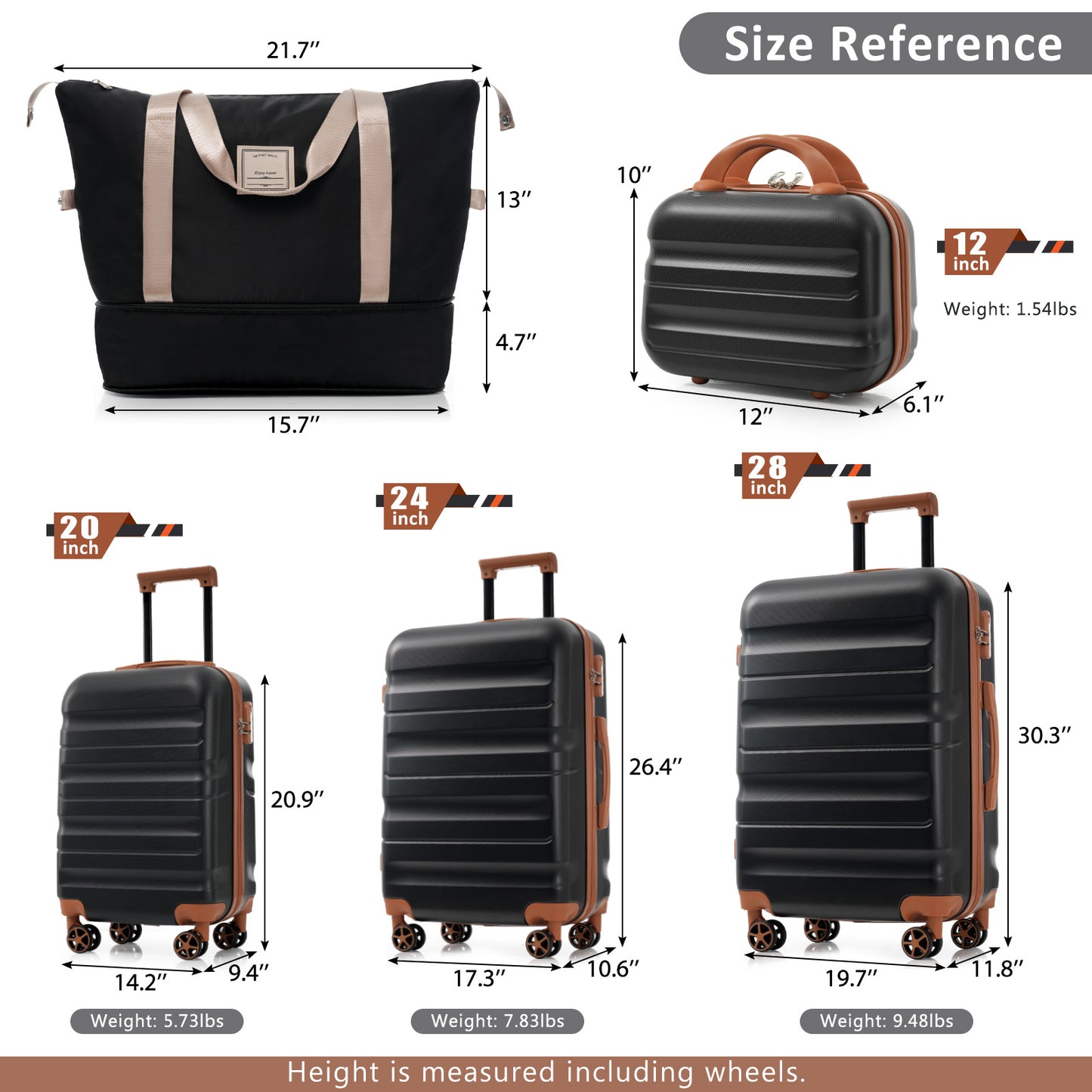 GETAWAY FAMILY FIRST II Hard shell ABS Luggage Set - Lightweight Durable Suitcases, Check-In Sizes For Travel Business