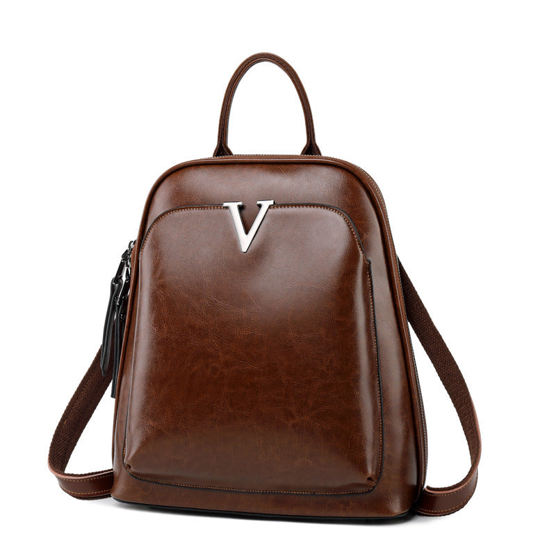 Signature V Inspired Series Genuine Leather Backpack
