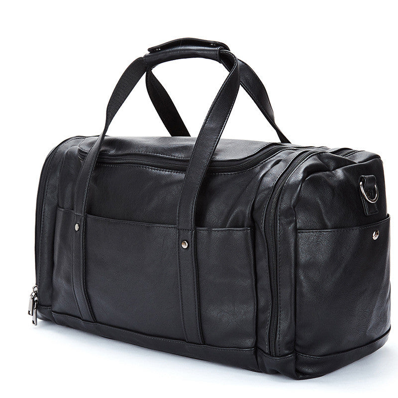 Sporty Men's Leather Duffle Bag
