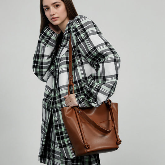 Vincent Premium Soft Genuine Leather Large Capacity Tote Bag