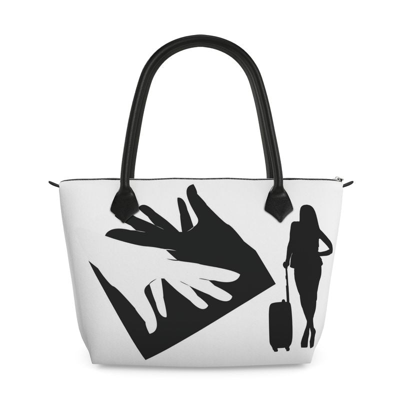 Hands Zip Top Handbag