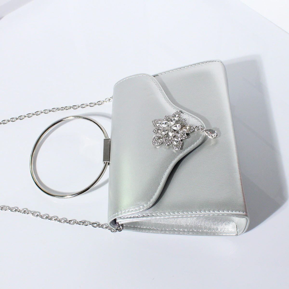 Rhinestone Small Flower Dinner Bag