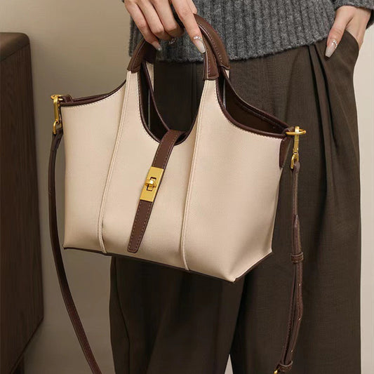 Basket Leather Commuter Handbag