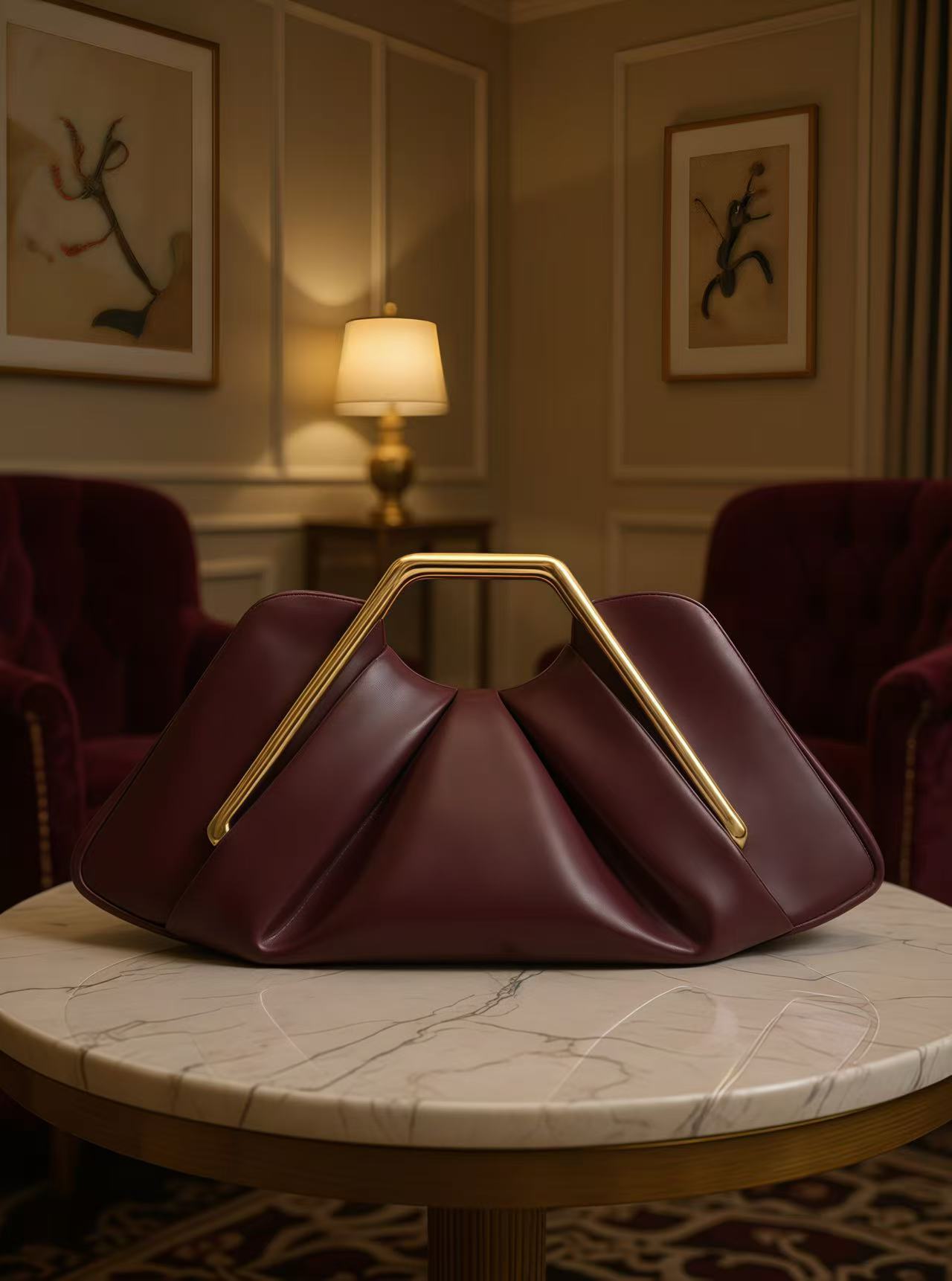 Women's Celebrity-Style Pleated Cloud Evening Bag