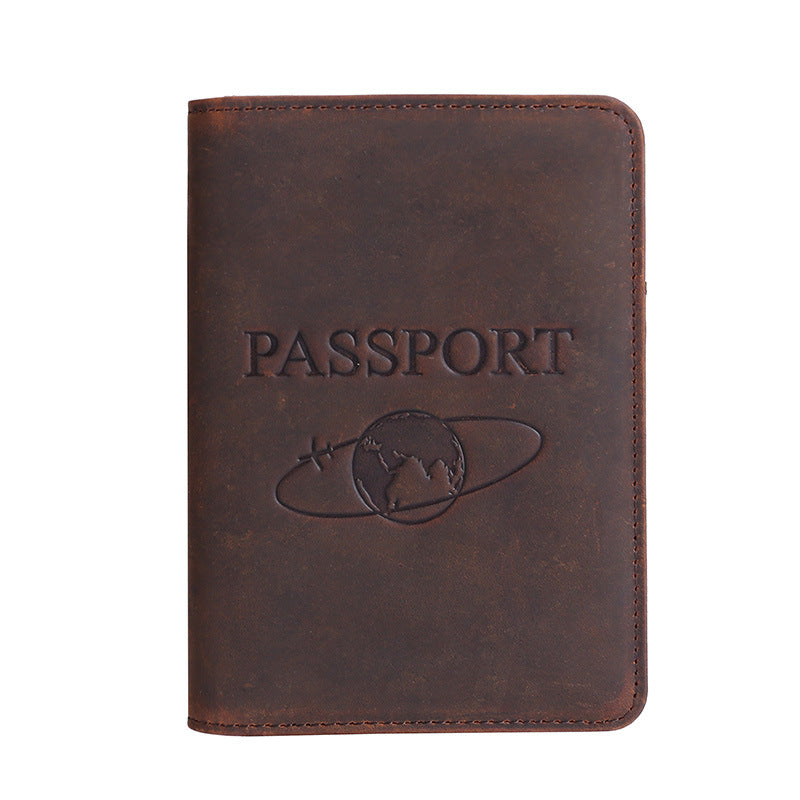 Crazy Horse Genuine Leather Travel Passport Cover