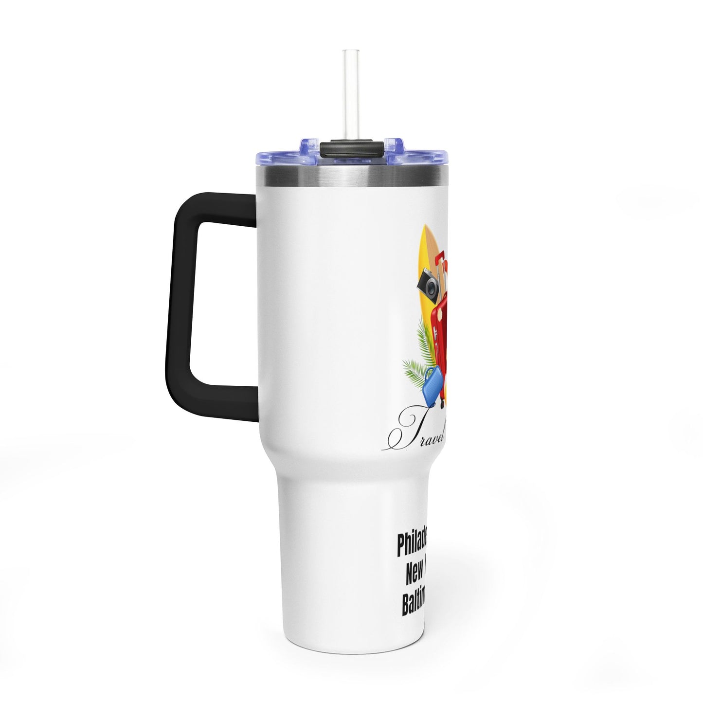 Travel Club 40oz Vacuum Tumbler — Personalized Cities List