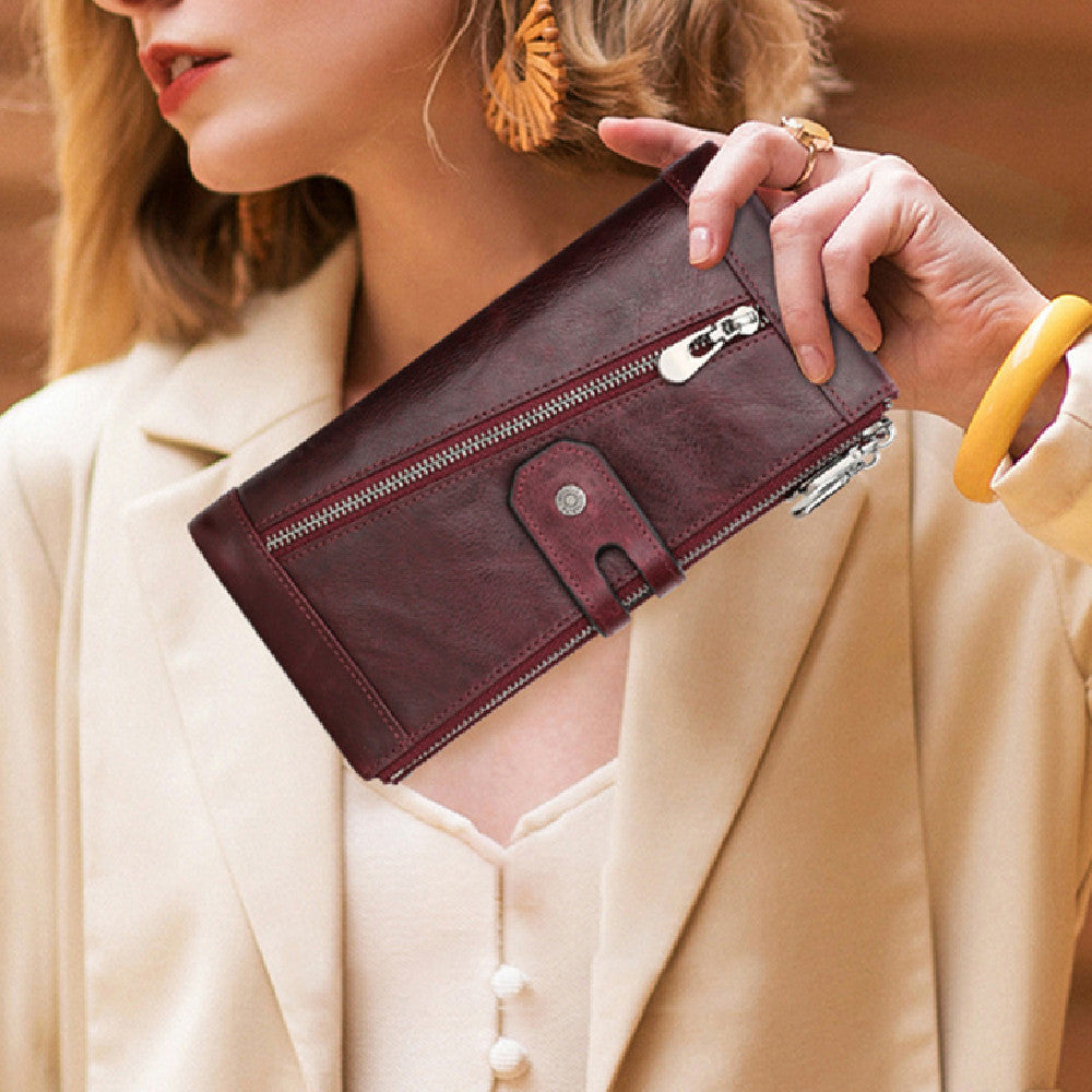 Anti-Theft Genuine Leather Lady's Wallet - RFID