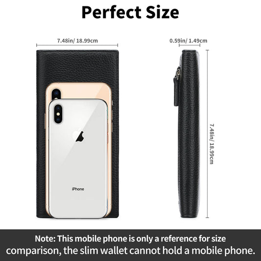 GOIACII Wallets for Women: RFID Blocking Ultra Slim Leather Credit Card Holder Clutch