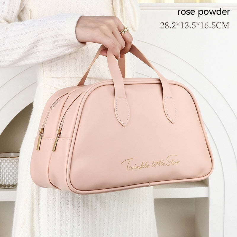 Exceptional Leather Large Capacity Travel Toiletry Bag