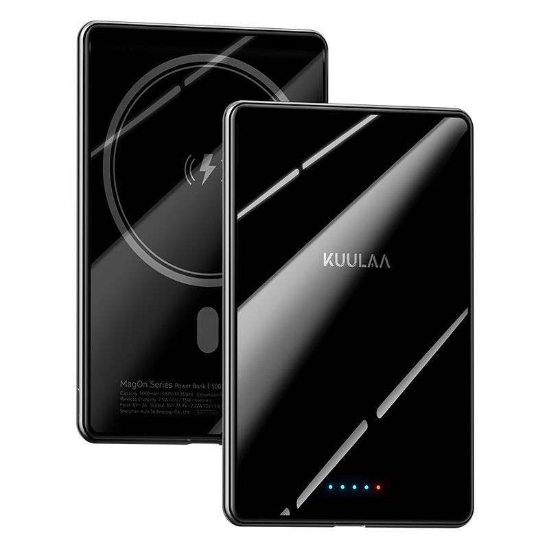 KUULAA Power Bank Ultra Slim 5000mAh Mini Magnetic Wireless Power Bank